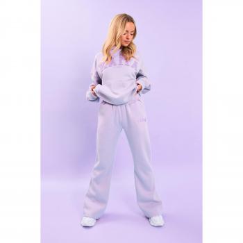 Kaiia Logo Wide Leg Sweat Pants Lilac