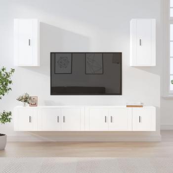 Set de muebles para TV 6 piezas madera contrachapada blanca vidaXL