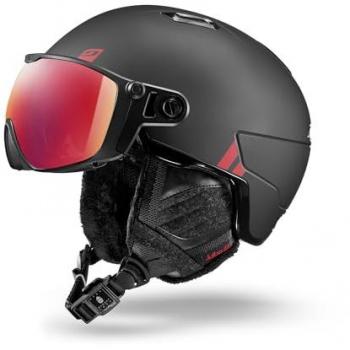 Julbo Casco Globe Evo Negro, casco de esquí y nieve fotocrómico Cat 1-3 con lente Reactiv Light Amplifier 3-1, talla L (58-62 cm), color negro