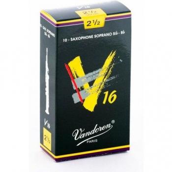 Vandoren V16 Soprano Saxophone Reeds Strength 2.5, Box of 10