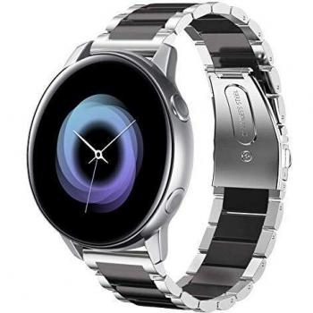 SUNDAREE Compatible con Correa Galaxy Watch Active,20MM Metal Acero Inoxidable Reemplazo Correas Banda Pulseras de Reloj Inteligente con para Samsung Galaxy Watch Active SM-R500