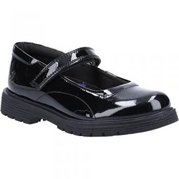Hush Puppies Unisex Leather School Shoe - Black Patent, Size UK 10 Kids