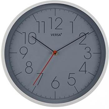 Reloj de Pared Versa Gris Plástico 4,3 x 30,5 x 30,5 cm
