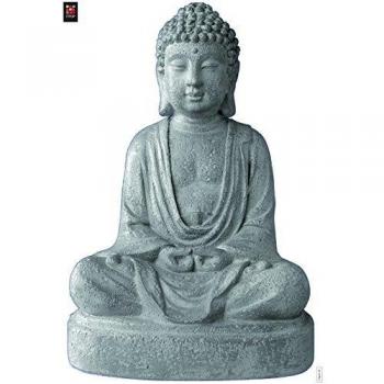 Plage Decoración Mural Adhesiva con Diseño Buda, Vinilo, Gris, 48x3x68 cm