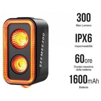 Magic Shine Luz Trasera Seemee 300 Dorado - Luz trasera de bicicleta, 300 lúmenes de potencia, diseño compacto y ligero, múltiples modos de iluminación, resistencia al agua IPX6, batería recargable con autonomía prolong
