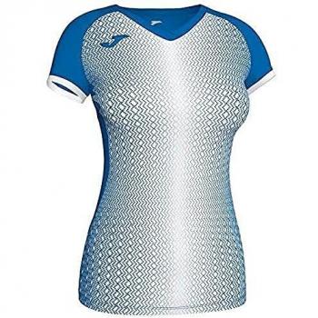 Joma Supernova Camisetas, Mujer, Royal-Blanco, 2XS