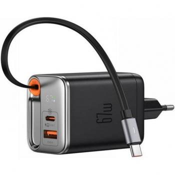 Cargador 2 en 1 Mcdodo CH-4100 67W GaN con Cable USB-C de 65cm, Negro