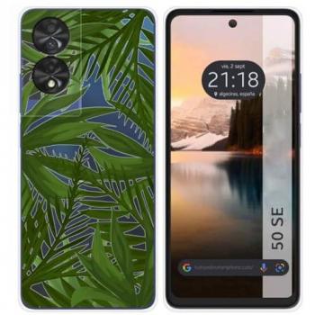Funda de Silicona Transparente con Diseño de Jungla para TCL 50 SE