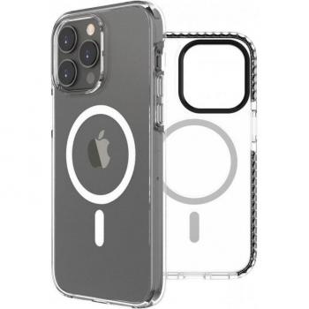Funda Muvit for Change Recycletek Magsafe Shockproof 3m Transparente/Negra Compatible con Apple iPhone 14 Pro Max