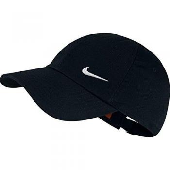 Nike Heritage Swoosh Cap - Gorra para mujer, color negro / blanco, talla única