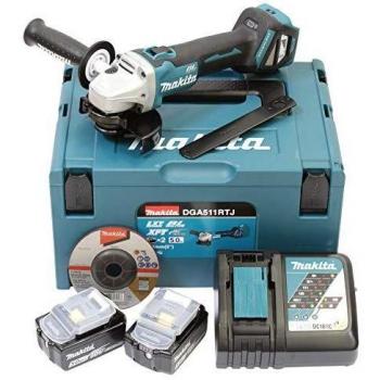 Makita DGA511RTJ Amoladora Angular Inalámbrica 125mm 8500 RPM 18V con 2 Baterías de 5.0Ah y Cargador