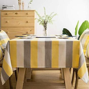 Carvapet Manteles Rectangular Manteles Algodón Lino Mantel Manteles para Cocina Comedor Mesa Buffet Mantel de la Tabla