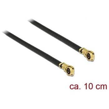 Cable de Antena MHF® 4L Macho a MHF® 4L Macho, 10 cm, Negro y Dorado