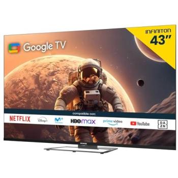 Televisor Smart TV Infiniton 43 4K UHD con Google TV, Android 11, WiFi, Bluetooth y Chromecast
