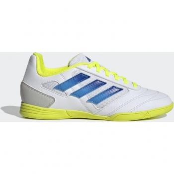 Zapatillas de fútbol sala de niños Adidas JR Supersala 2 Blanca/Azul/Fosforita
