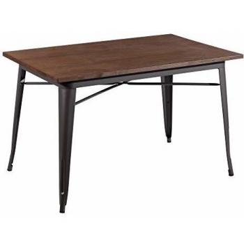 Mesa de Comedor Rectangular de Madera y Acero Industrial Gris de 75x80x120 cm - LOLAhome