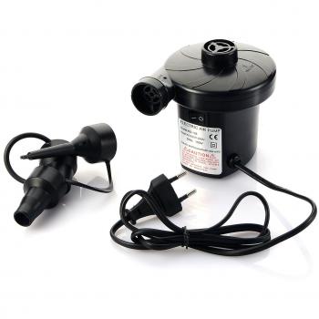 Moobom Eléctrico Bomba de aire 220V Auto Del Enchufe hinchable Bootspumpe con 3 Adaptadores de boquilla,Válvulas universales Bombeos y Se desinfla para el jardín Home Vacaciones Camping Airbed,
