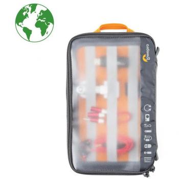 Lowepro GearUp Case Large - Funda para accesorios, tamaño grande, hecha de tela reciclada, ideal para cables de PC, adaptadores, baterías, cargadores y cámaras pequeñas