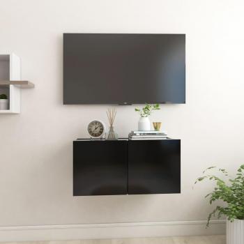 Mueble TV suspendido negro 60x30x30cm