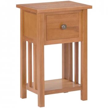 vidaXL Magazine Table with Drawer 35x27x55 cm Solid Oak Wood