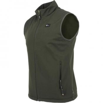 Chaleco Joluvi Heat Shell Verde Oliva Hombre, Chaleco térmico ligero, resistente al viento y al agua, con tecnología de aislamiento térmico, diseño ajustado, múltiples bolsillos y cierre frontal