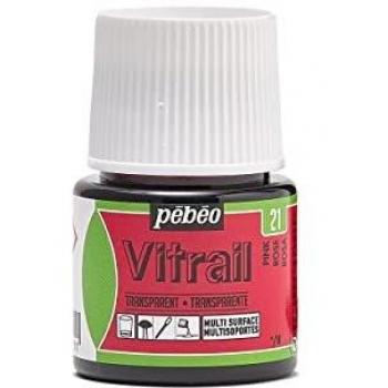 PINTURA PEBEO VITRAIL TRANSPARENTE 45 ML ROSA NR.21