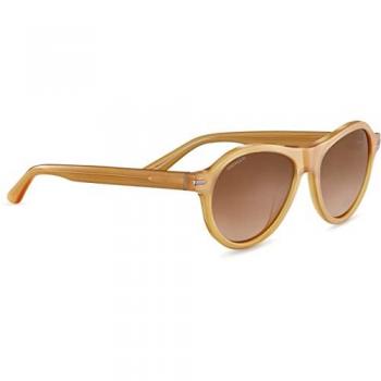Serengeti Round Polarized Sunglasses for Men, Gradient Brown Acetate, One Size