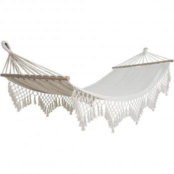 Hamaca colgante doble con flecos Varadero para disfrutar en la playa o en el patio exterior