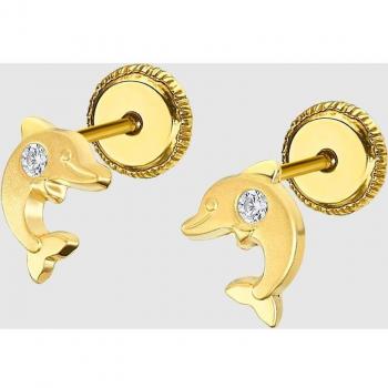 Pendientes Delfín Time Road LG00182 Oro 9K, Infantil