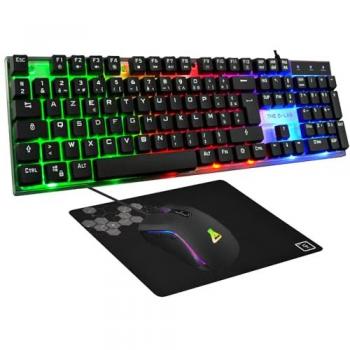 Combo Gamer 3 en 1 Yttrium Negro RGB - Teclado y Ratón con Alfombrilla