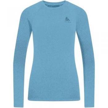 Camiseta de Manga Larga Odlo Performance Warm Eco para Mujer en Azul Cielo - Talla M