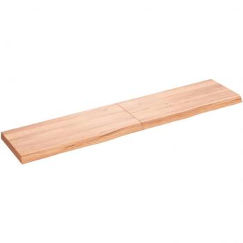 Estantería de pared de roble macizo tratado marrón 180x40x(2-6) cm