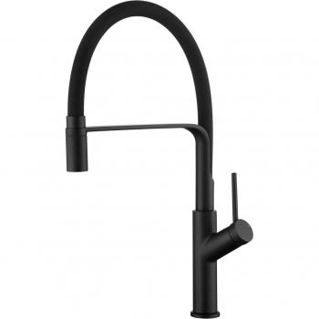 Grifo de cocina monomando con caño extraíble Sena Imex negro mate