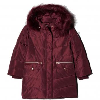 NAME IT Nmfmela Down Jacket Camp, Chaqueta para Niñas, Rojo Detail: with Port Royale Color Fur, 110
