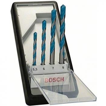 Bosch Professional - Juego de 4 brocas multiuso Robust Line CYL-9 MultiConstruction 5,5; 6; 7; 8 mm