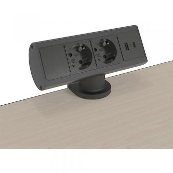 Base múltiple Kondator 935-D2CC, 1,5 m, 2 salidas AC, 1 USB-A y 1 USB-C, Interior Negro