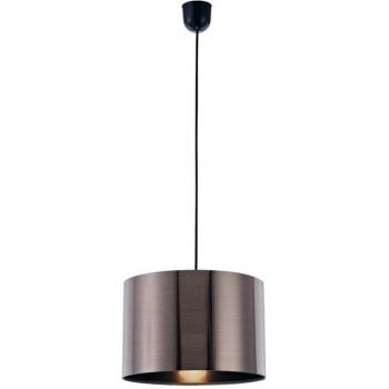 Lámpara colgante Dako Black de 1 bombilla, diámetro 29cm, pantalla cilíndrica metálica de pistola E27