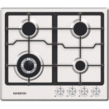 Infiniton GASDL4 Placa de Gas 60cm 6050W 4 Fuegos Acero Inoxidable