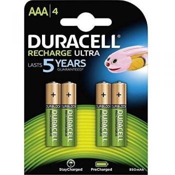 Pack Blister de 4 Pilas Recargables Duracell Ultra Tipo AAA 1,2V - 900 mAh