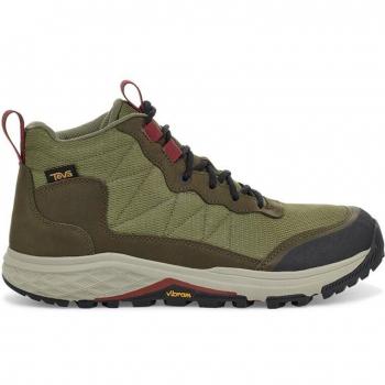Bota Teva Ridgeview Mid Rp, color verde oliva, talla 43, impermeable, con suela de goma antideslizante, diseño mid-cut para soporte al tobillo, material sintético y malla transpirable