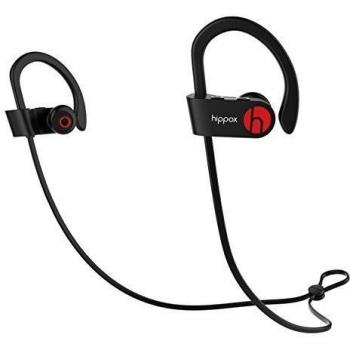 HIPPOX Auriculares Bluetooth 4.1 [Certificación Anti-Sudor IPX4] Cancelación de Ruido Cascos Deportivos para Correr, Compatibles con iPhone 7 / 7 Plus / 6 / 6 Plus / 6s Plus / Galaxy S7 Edge / S6 / S5 y HUAWEI, Xiaomi, LG, Android Devices