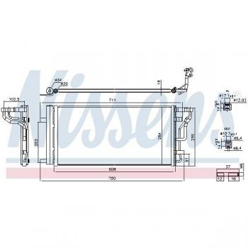Condensador de aire acondicionado NISSENS 941289 con secador, Aluminio, compatible con R 134 a para HYUNDAI i30 III Fastback