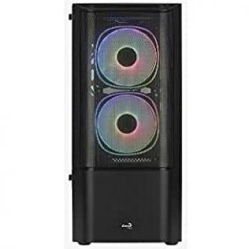 Aerocool Quantum Mesh-G-BK-V2 Midi Tower Negro con Ventilador LED RGB Fijo y Ventana de Vidrio