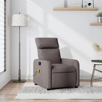 Sillón reclinable con masaje de tela gris claro, gris oscuro y negro - vidaXL Sillón cómodo para dormitorio y sala de estar