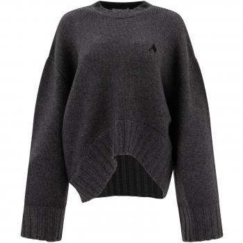 The Attico Women's Asymmetric Sweater in Grey | Size 42 | 248WCK107KW046084