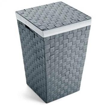 Versa 19485360 Cesto Ropa Gris Claro, 52x33x33cm, Textil, Cesto, Organizador