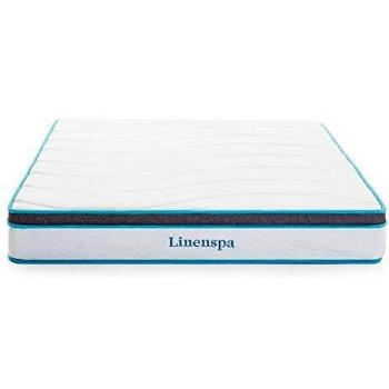 Linenspa Solo colchón, Colchón híbrido viscoelástico y de muelles, Blanco