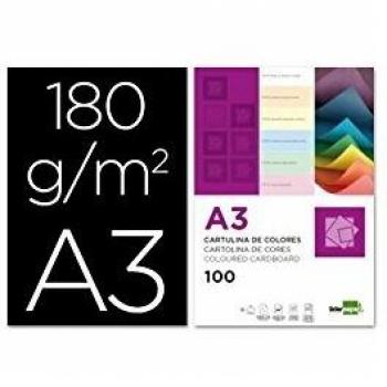 Liderpapel 180G/M2 - Cartulina, A3, Negro