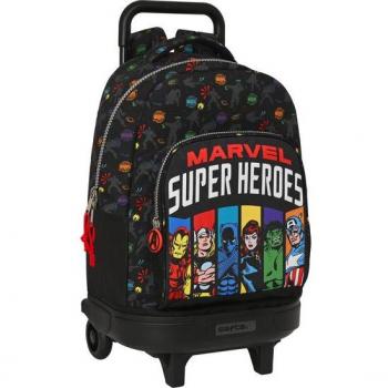 Mochila Grande con Ruedas Compact Extraíble Avengers 'Super Heroes' 33x22x45 cm - Safta