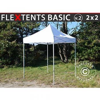 Carpa Plegable Rápida FleXtents Basic v.2, 2x2m Blanca y A Prueba de Agua